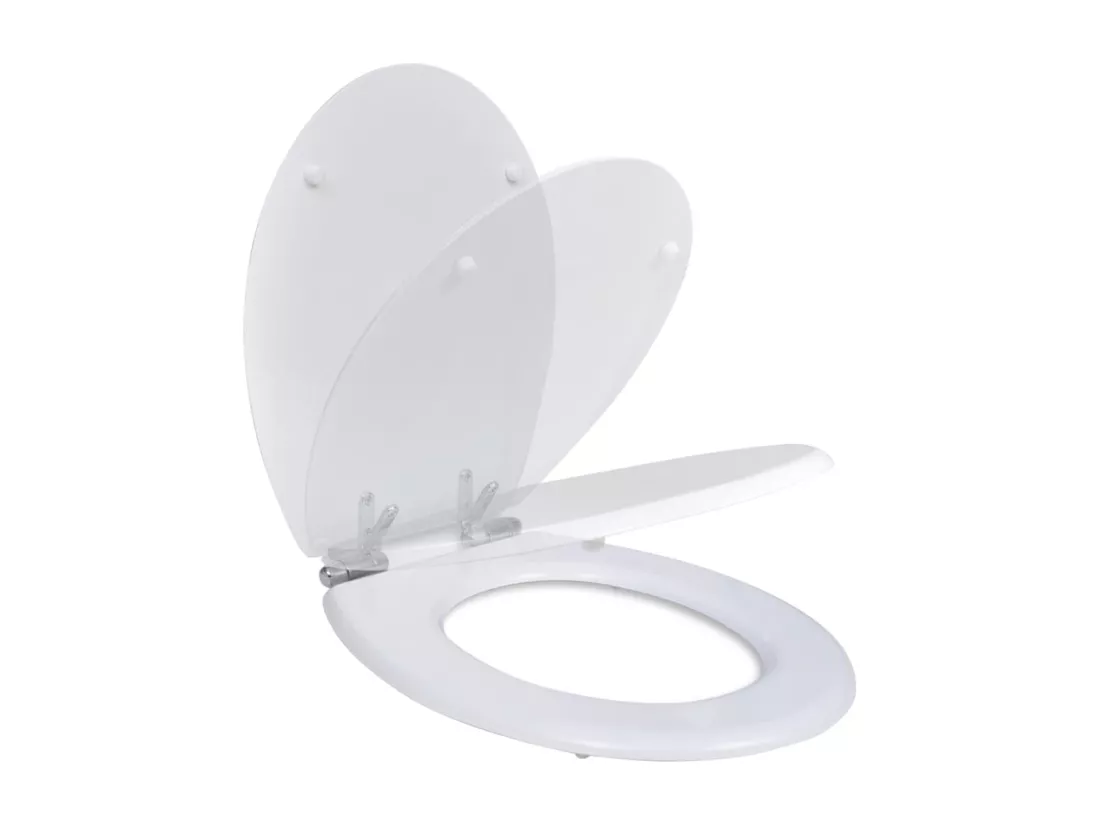 Siège de toilette abattant effet bois blanche 45 x 36 x 5 cm 02_0002875