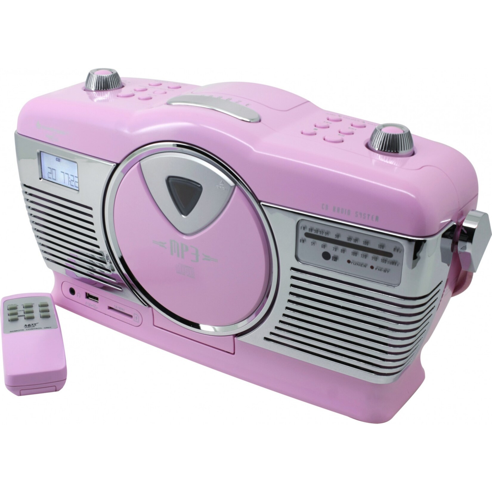 Soundmaster RCD1350PI Retro CD/MP3/USB Radio in pink