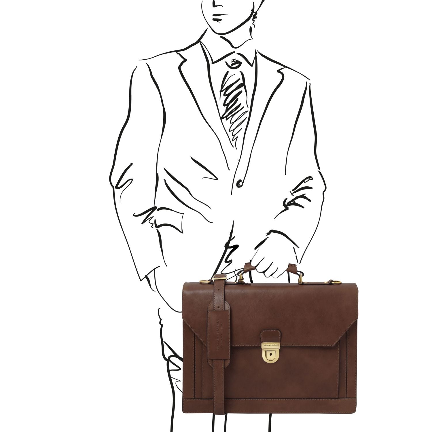 TL142448 – Cremona – leren Aktetas 3 compartments