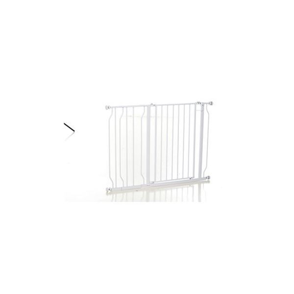 Pawhut Barreira de Segurança Extensível Escadas e Portas 75-115cm com 2 Extensões e 10-20cm Montagem a Pressão Aço