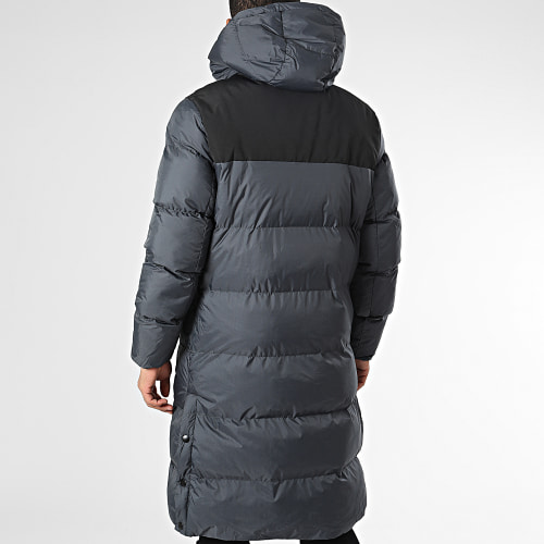 Doudoune Capuche Longue Gris Anthracite