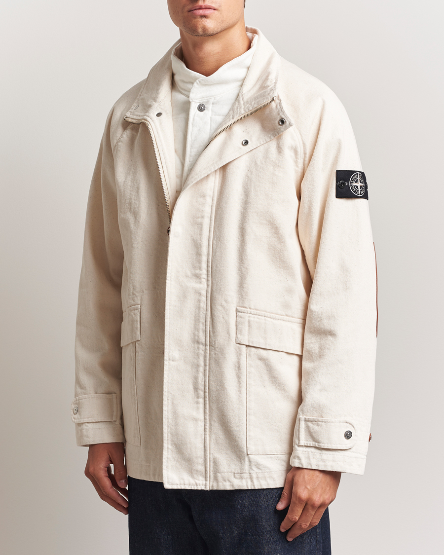 Stone Island RAW Cotton Gabardine Jacket Ivory