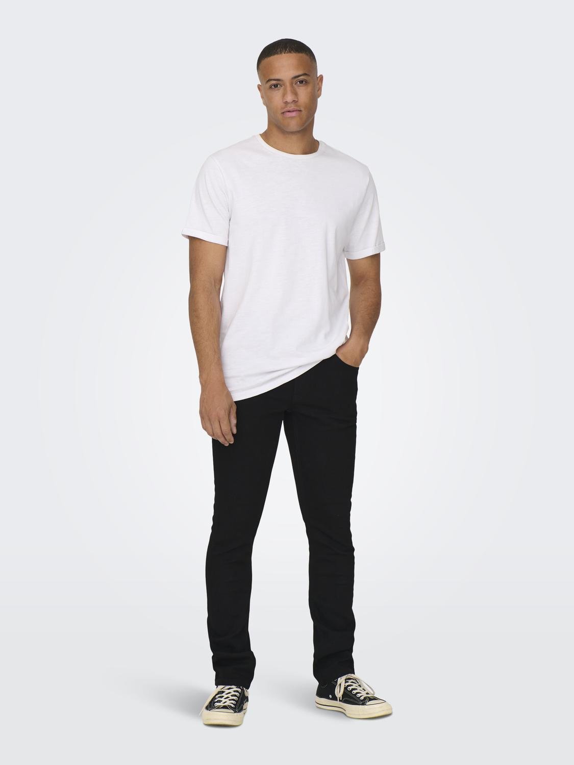 ONSLOOM Mid Rise Slim Fit Jeans Black Denim