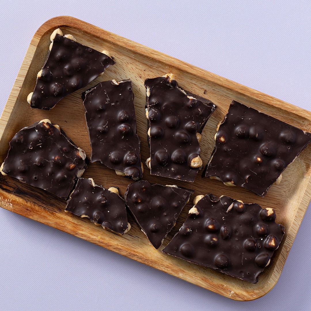 Chocolade hazelnoot breekplaat puur brokken