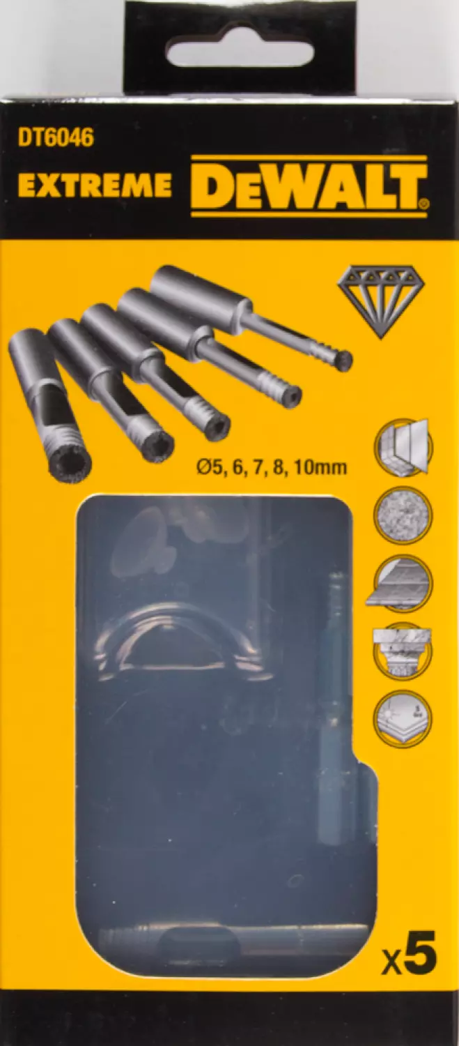 DeWALT DT6046 Tegelboren set 5, 6, 7, 8, 10mm