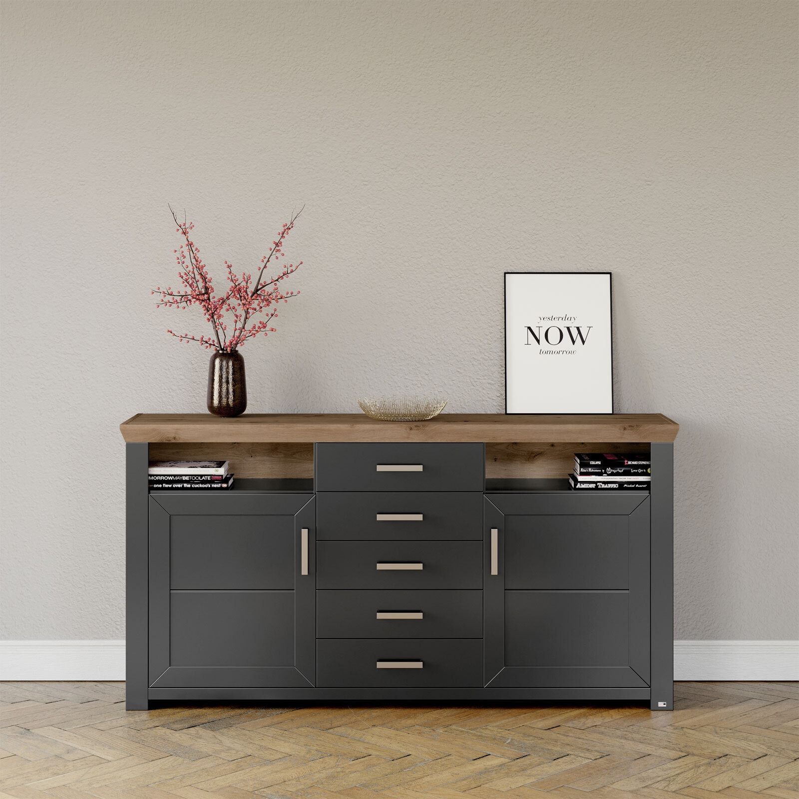 set one by Musterring Sideboard YORK 55 Grau