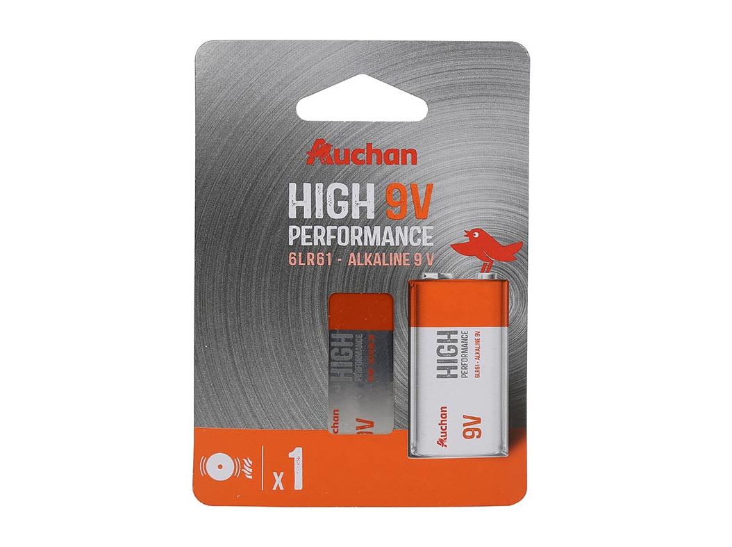 PILHA ALCALINA AUCHAN PREMIUM 9V 6LR61