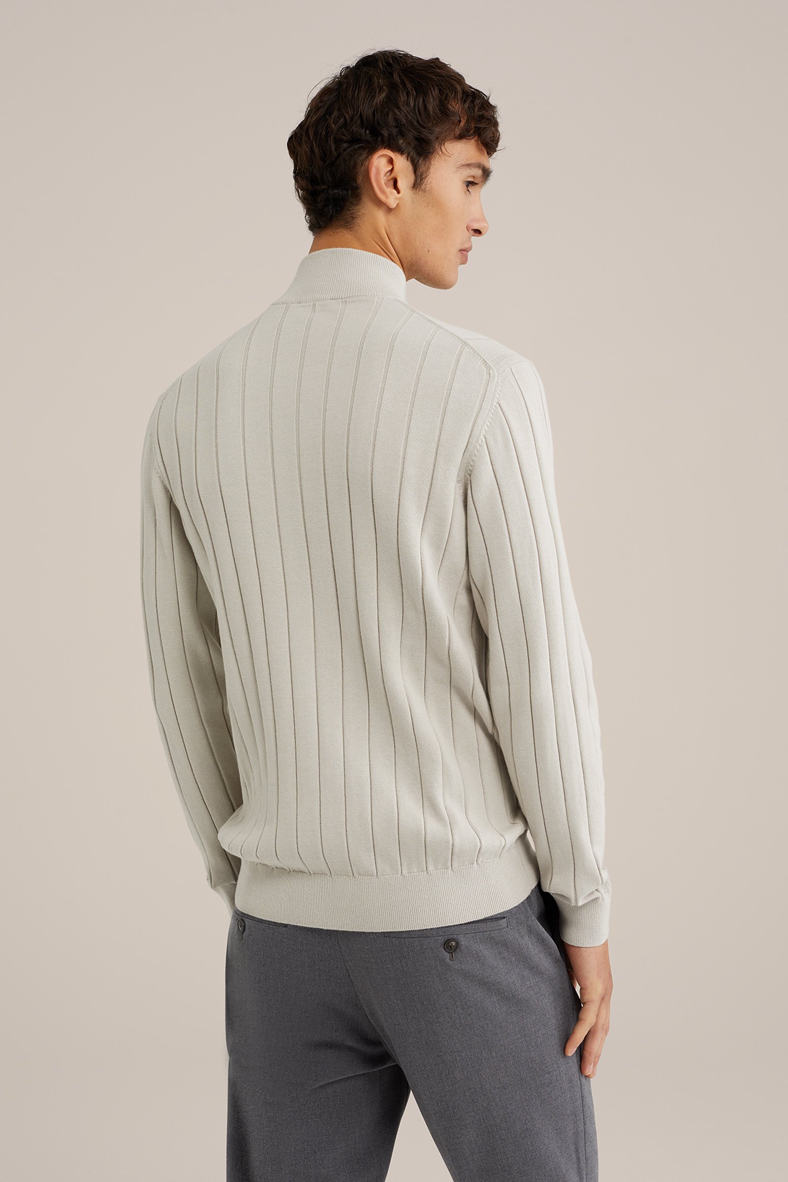 trui met rits WE Fashion Beige
