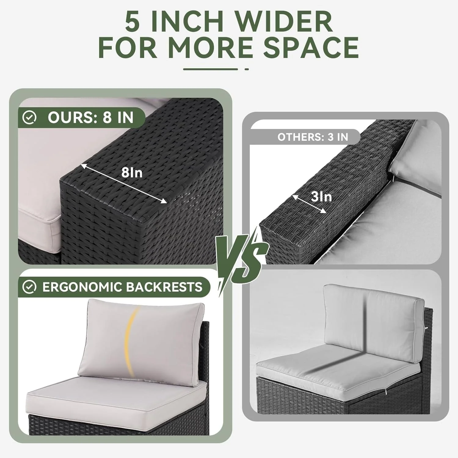 Outdoor Patio Furniture Sets with 4in Thicken Cushion