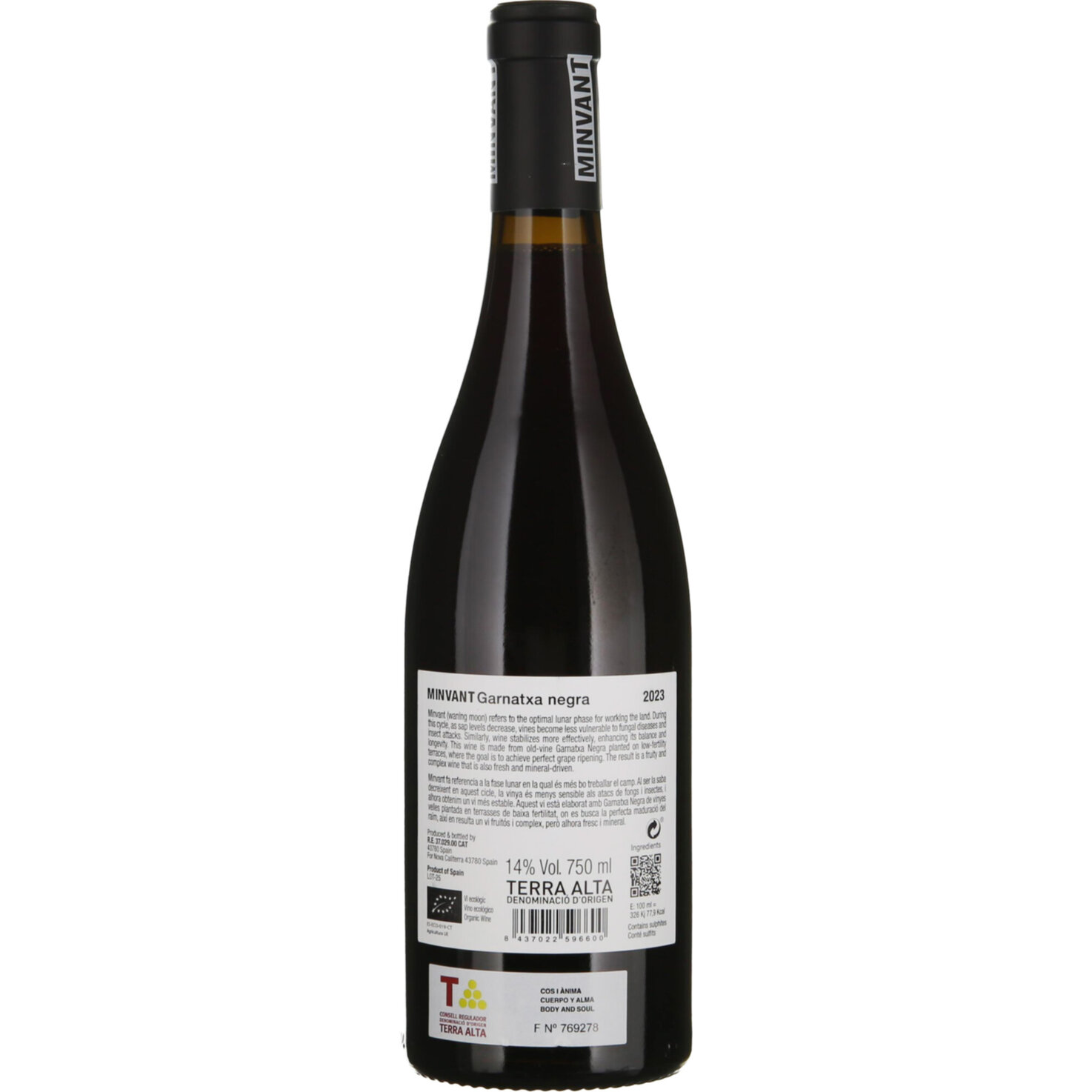 Catalogna Terra Alta Garnatxa Negre Minvant Nova Caliterra -75cl
