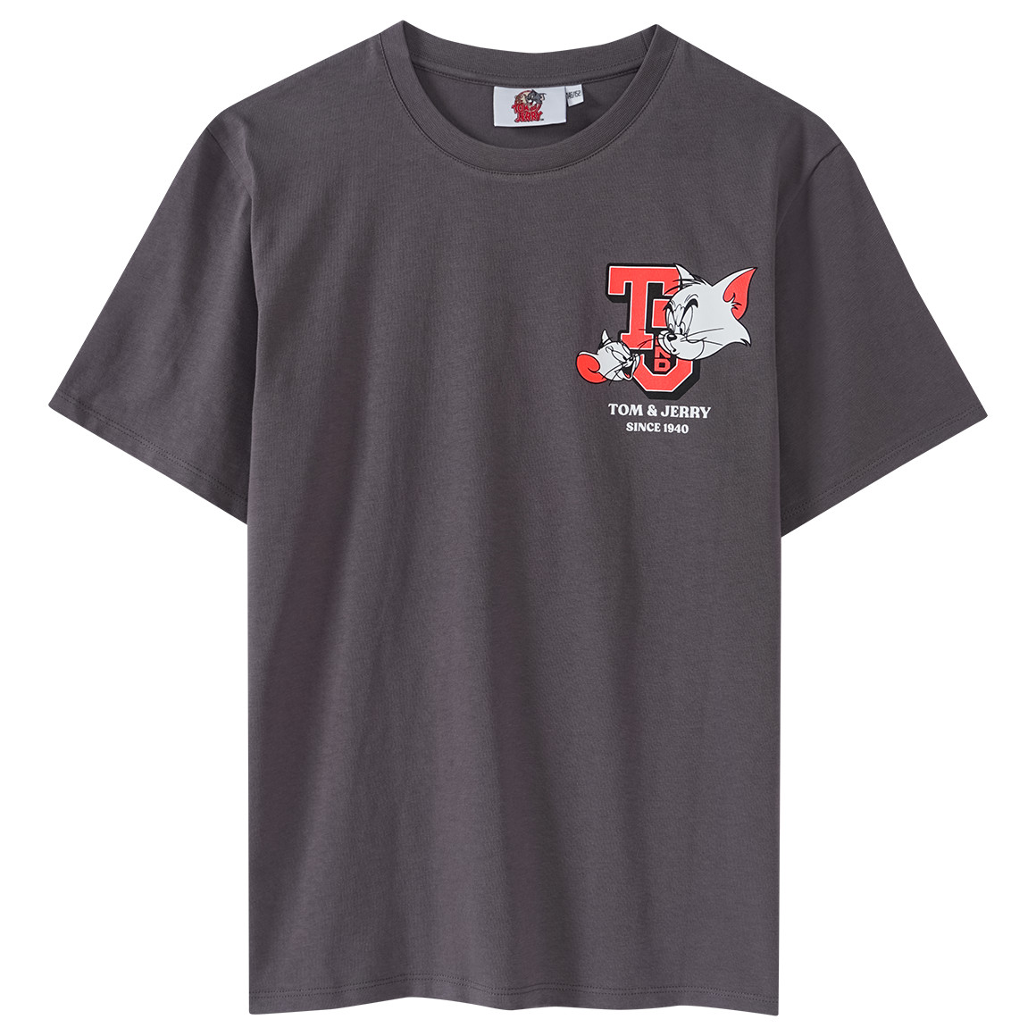 Yigga Tom & Jerry T-Shirt mit großem Print dunkelgrau