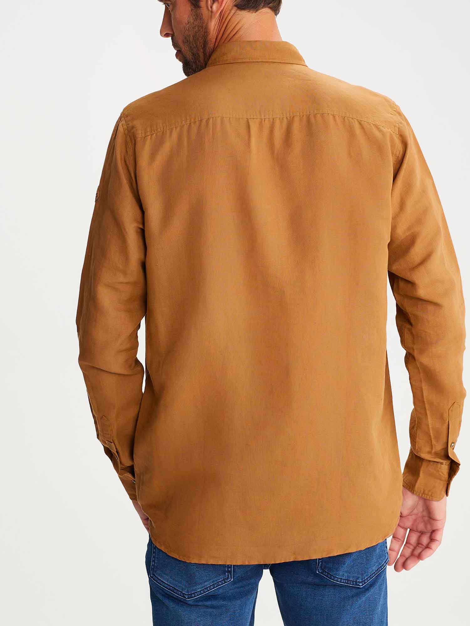 Chemise Homme En Lin Marron