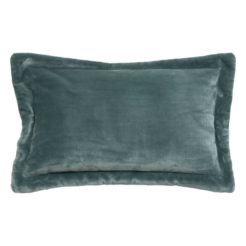 Coussin Cuddly velours bleu givré 38x58cm