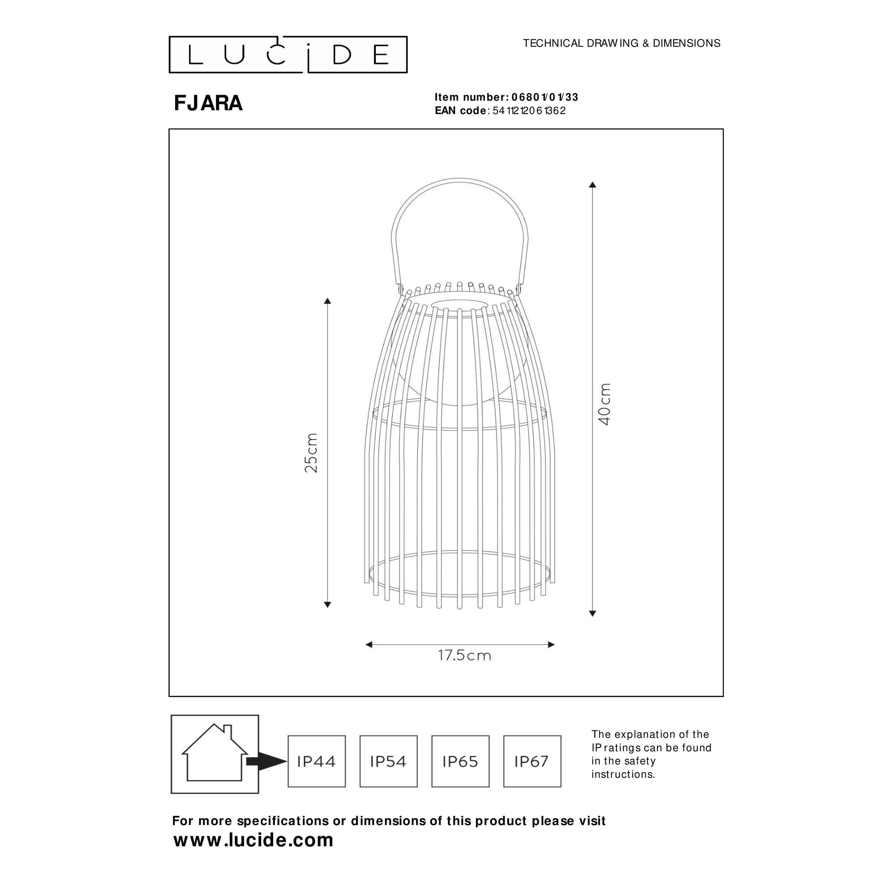 Fjara tafellamp LED oplaadbaar buiten IP44 groen