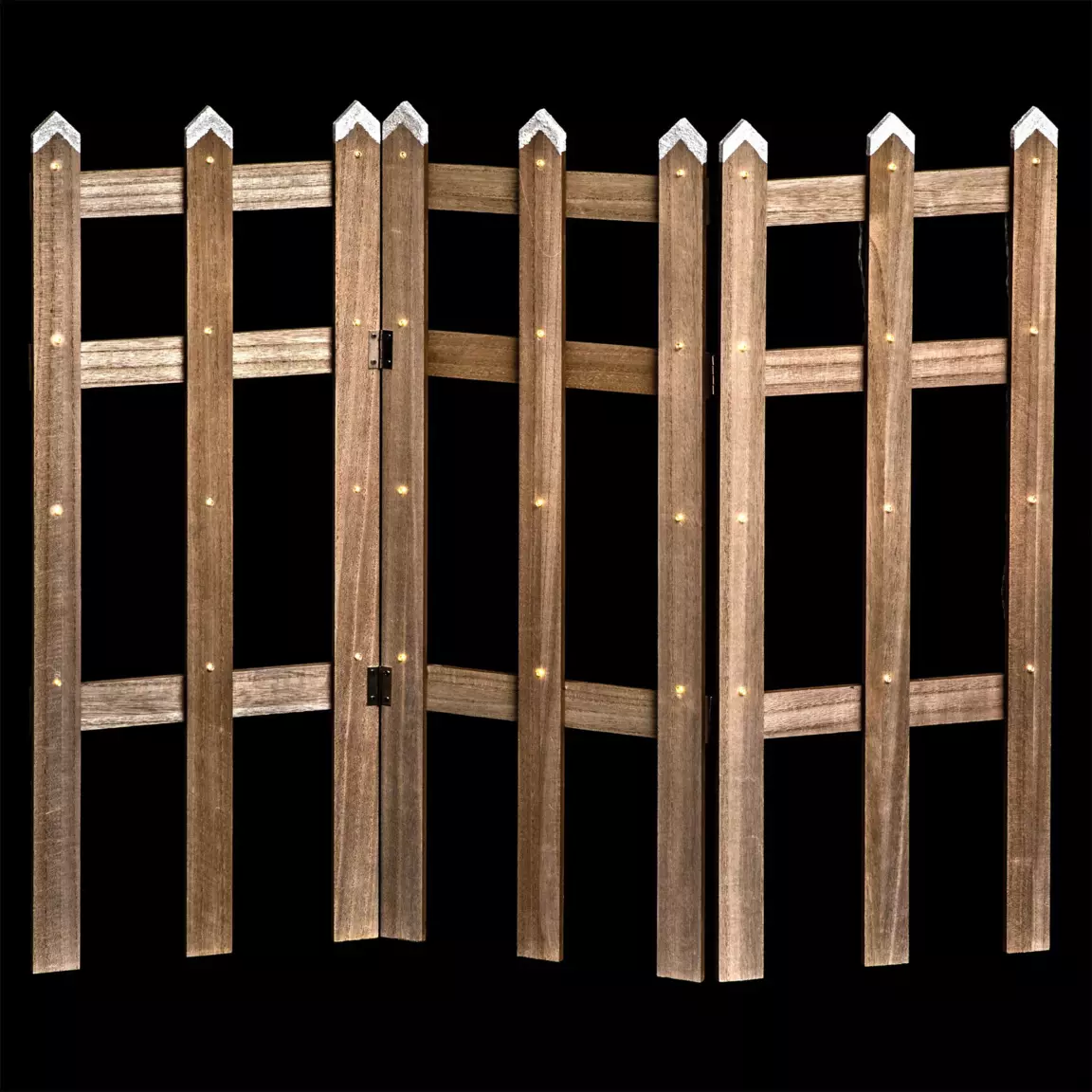 Barrière en bois lumineuse 42 LED (L89 x H59 cm) Blanc chaud