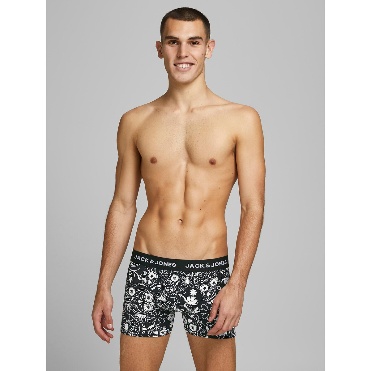 JACK & JONES<br>Conjunto de 3 cuecas boxer com estampa floral