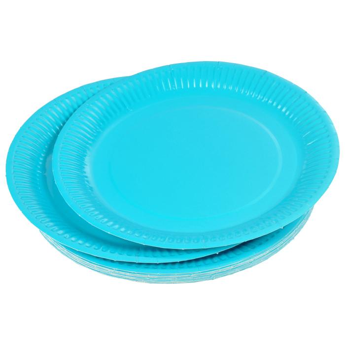 SET 20 ASSIETTES RONDES D.23CM BLEU