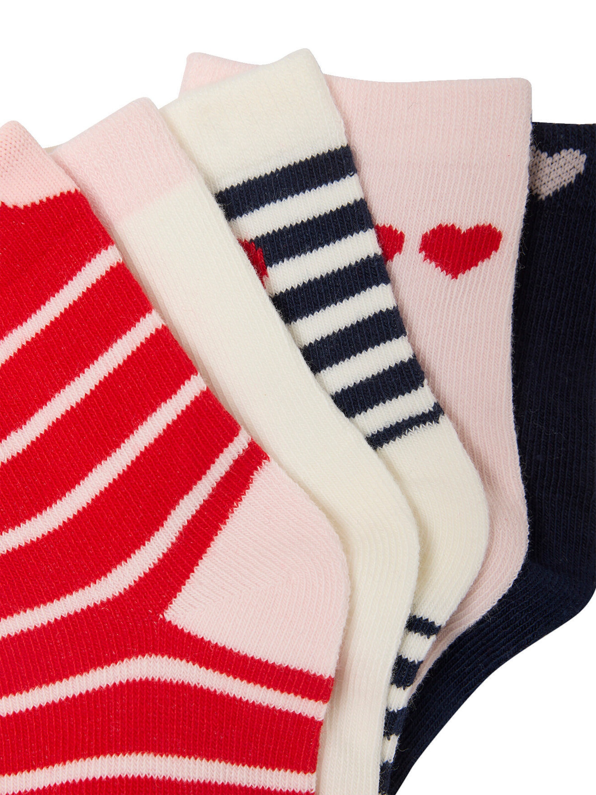 Vertbaudet 5er-Pack Mädchen Socken mit Herzen rot