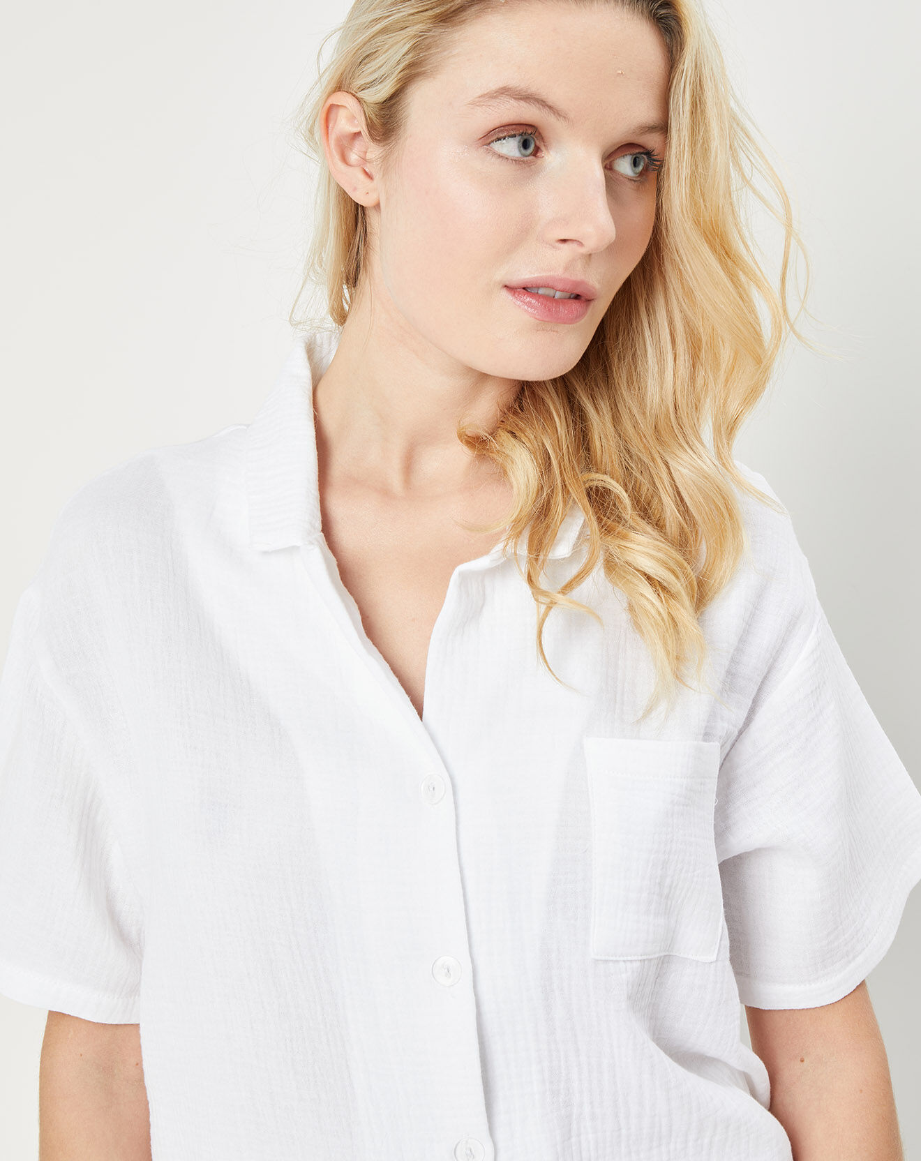 Quartier Latin Pyjama 100% Gaze de Coton Marie Intemporel blanc