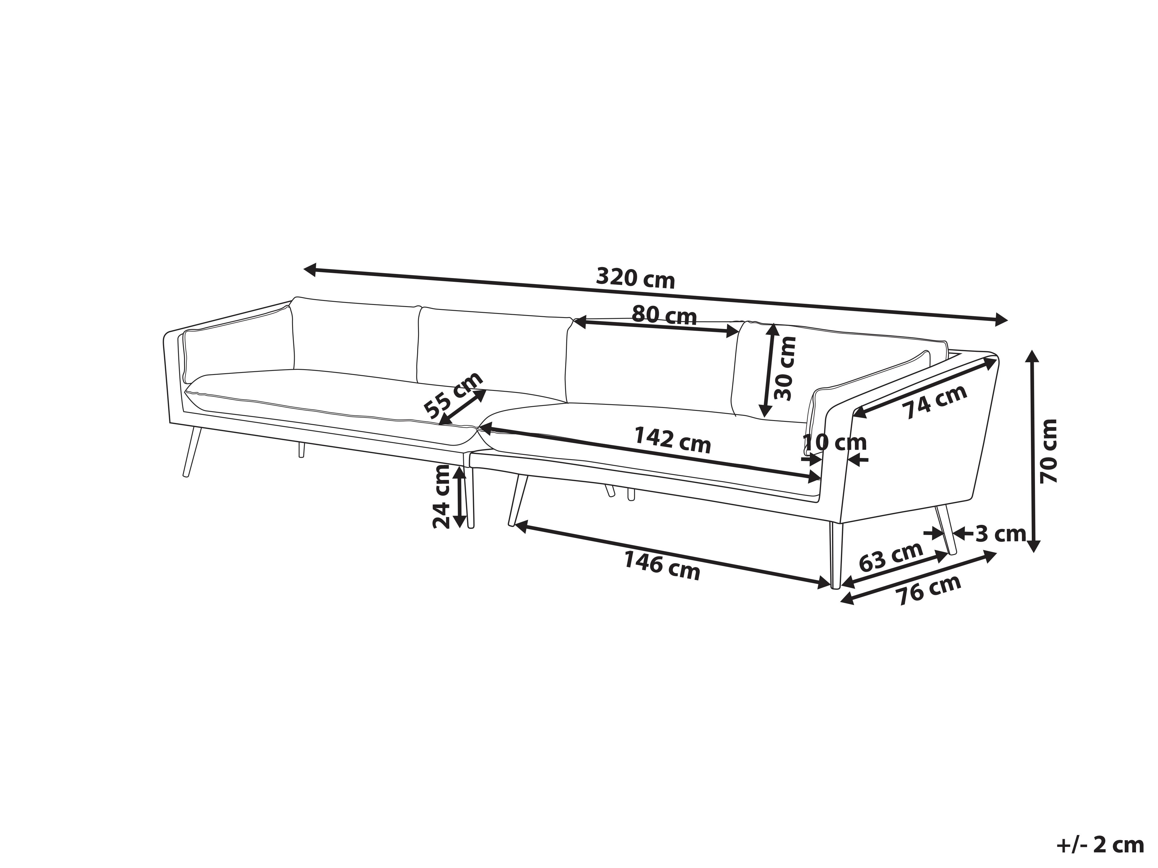 Tuin loungebank 4-zits LORETELLO Beige