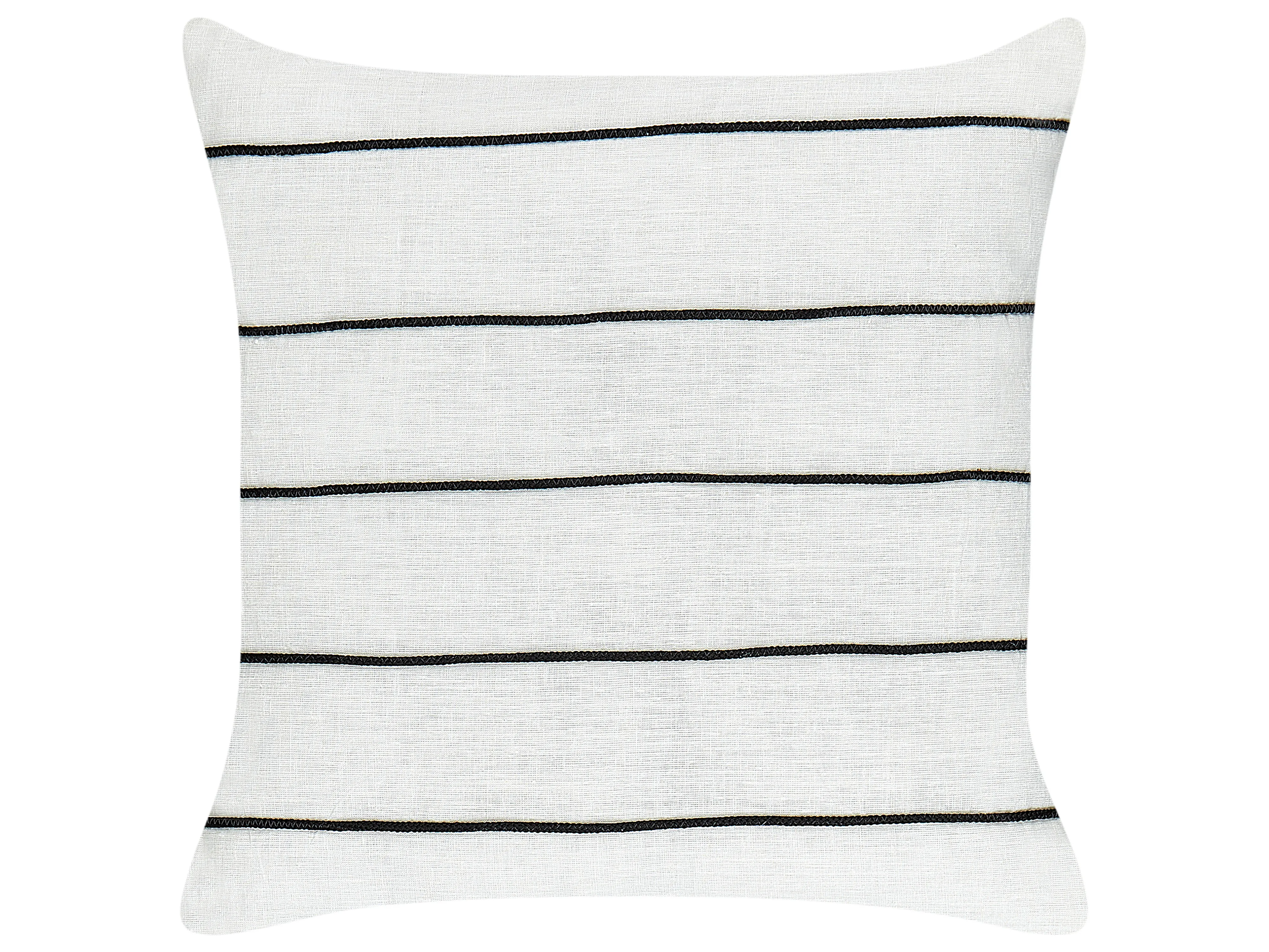 Set van 2 sierkussens MILAS Linnen 50 x 50 cm Zwart/wit gestreept