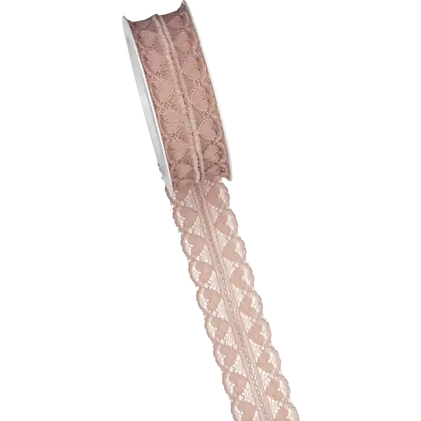 Spitze Rosa, weiß 25mm / 3m