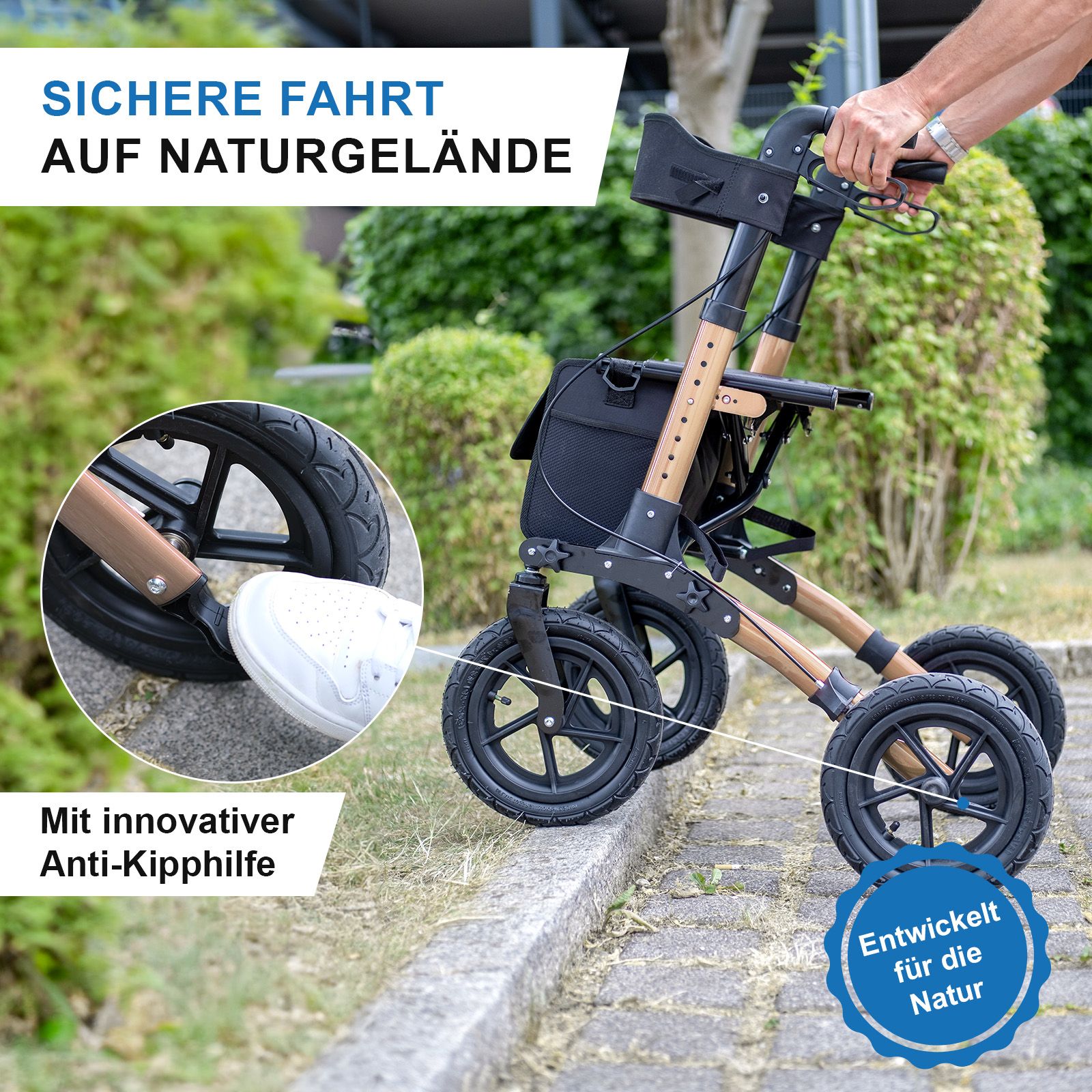 Rollator Tabas Mobility Air Champagner (Luftbereift)