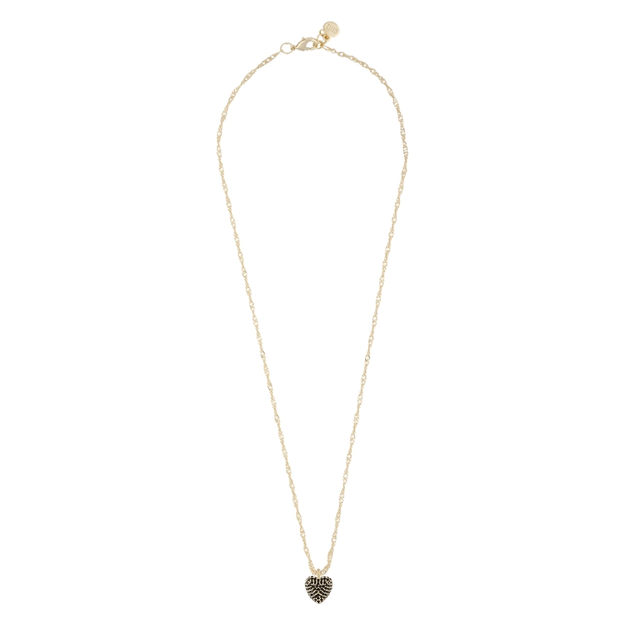 Snö Of Sweden Stina Heart Pendant Necklace Gold/Black 42cm
