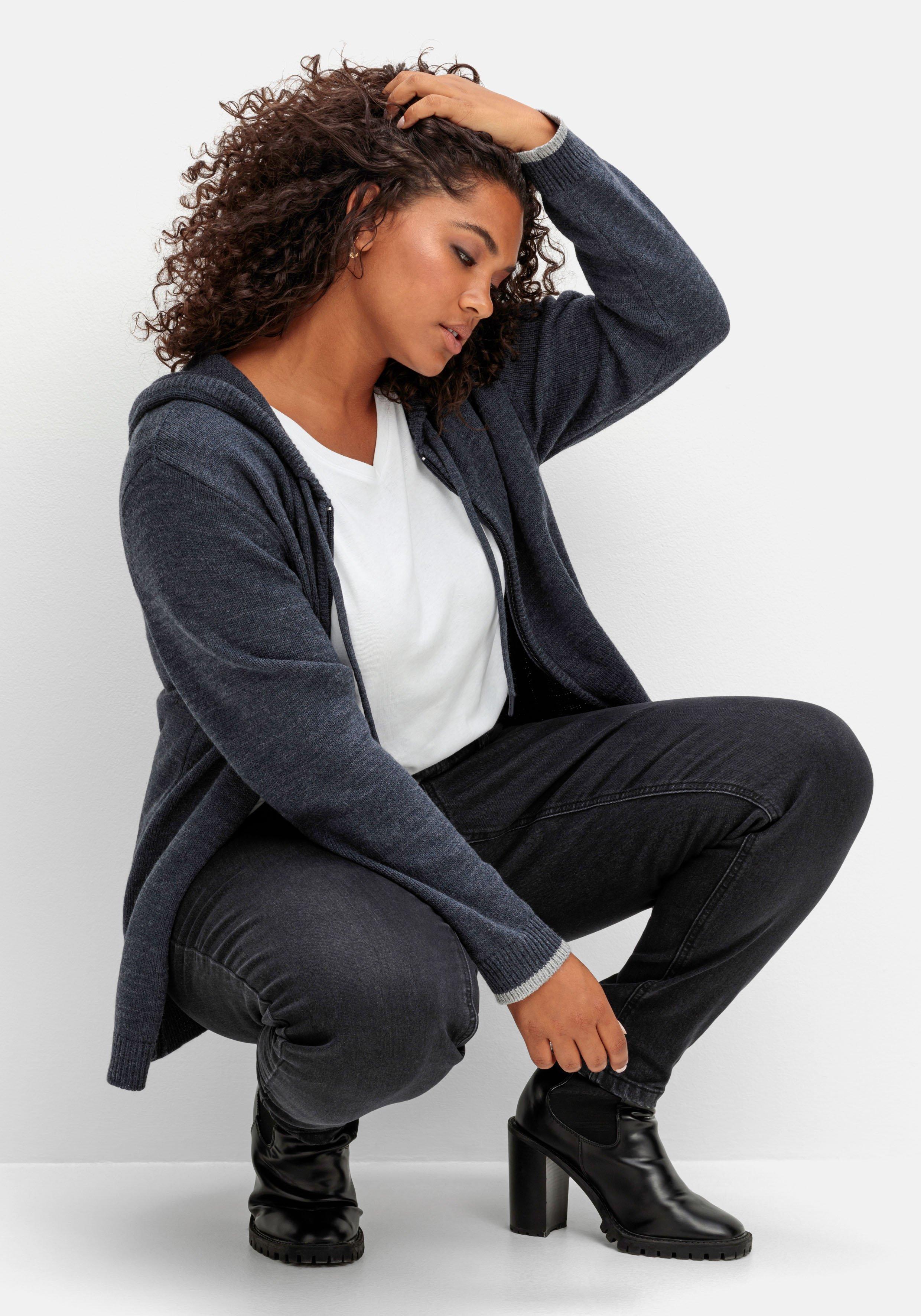 Skinny Thermojeans mit Schlupfbund, innen angeraut