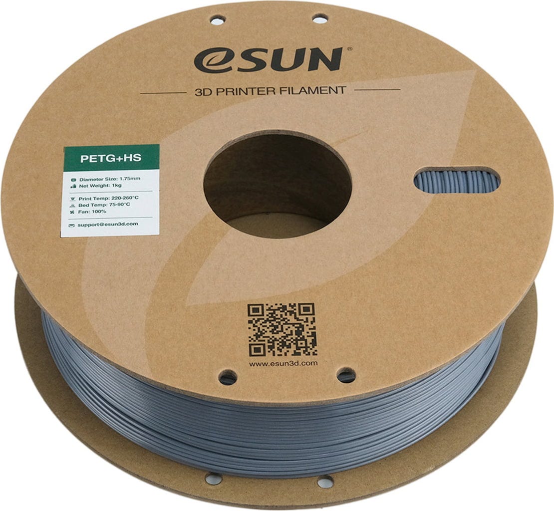 eSUN  PETG+HS Grey, 1,75 mm / 1000 g    PETG-Material für den Hochgeschwindigkeitsdruck