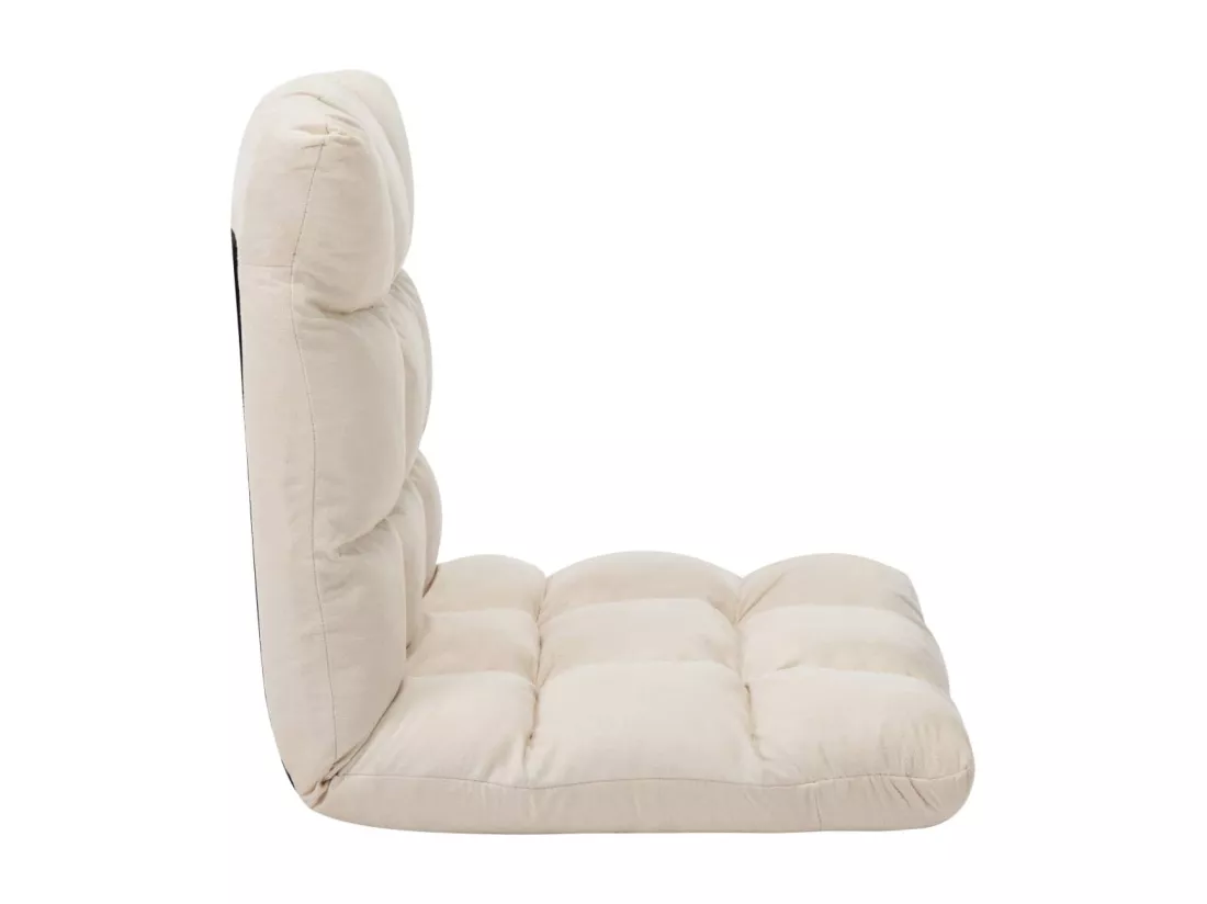 Prolenta Premium - Chaise pliable de sol Crème Microfibre