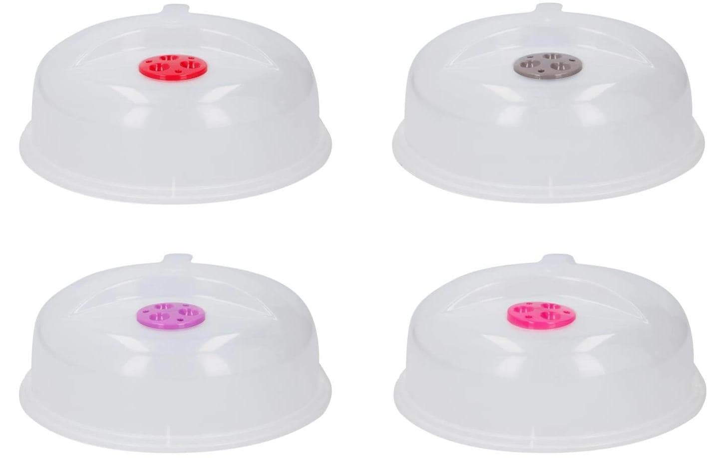 Mikrowellenhaube 28 cm, AssortiertTransparente Mikrowellenabdeckung mit Ventil für gleichmässiges Erwärmen