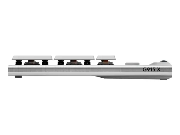 Logitech G G915 X - Tastatur - gaming, LIGHTSPEED - full size - bagbelyst - trådløs - Bluetooth, 2.4 GHz, USB-C - hvid