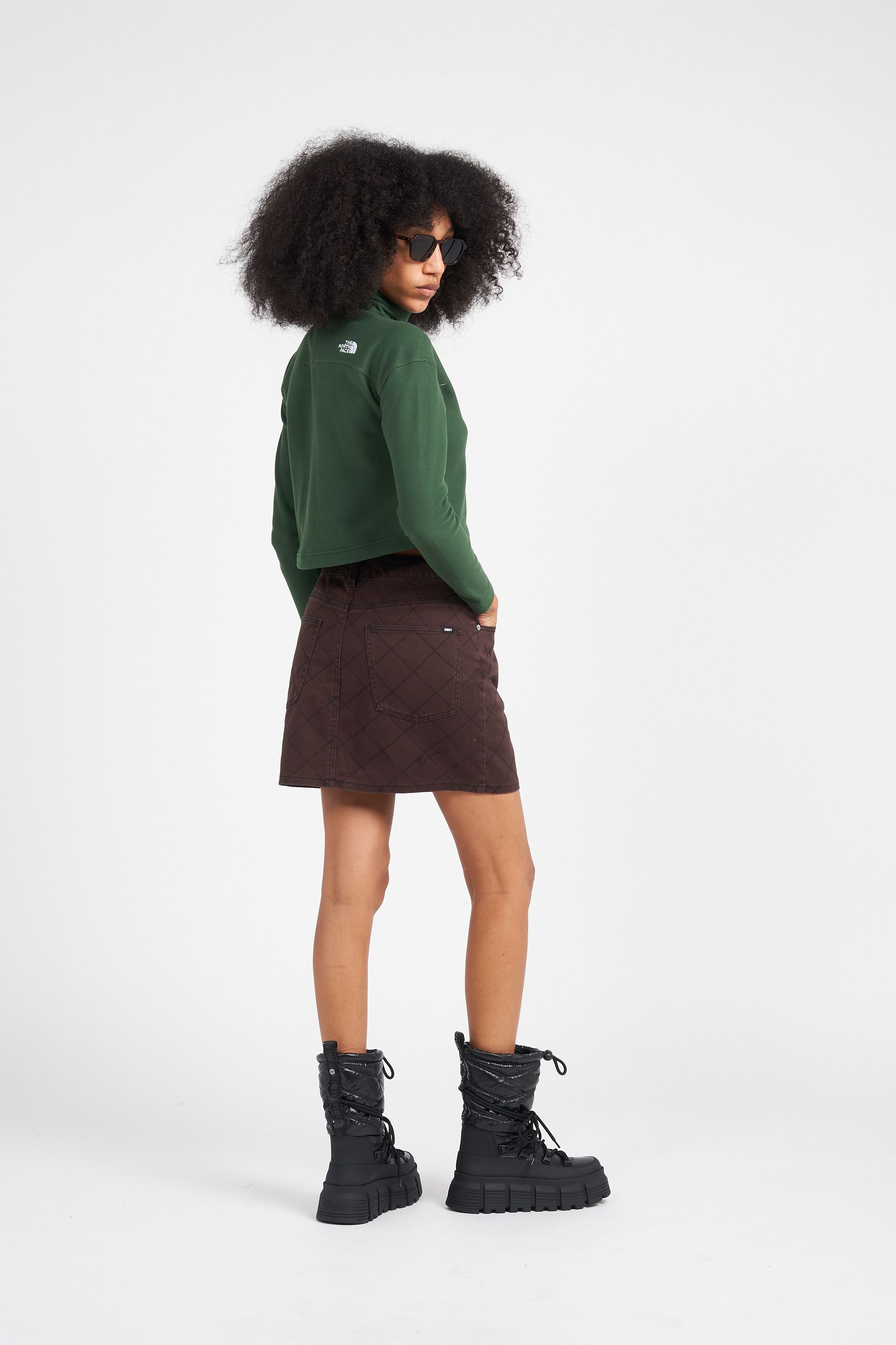 THE NORTH FACE Sweatshirt W 100 GLACIER CROPPED 1/4 ZIP Vert