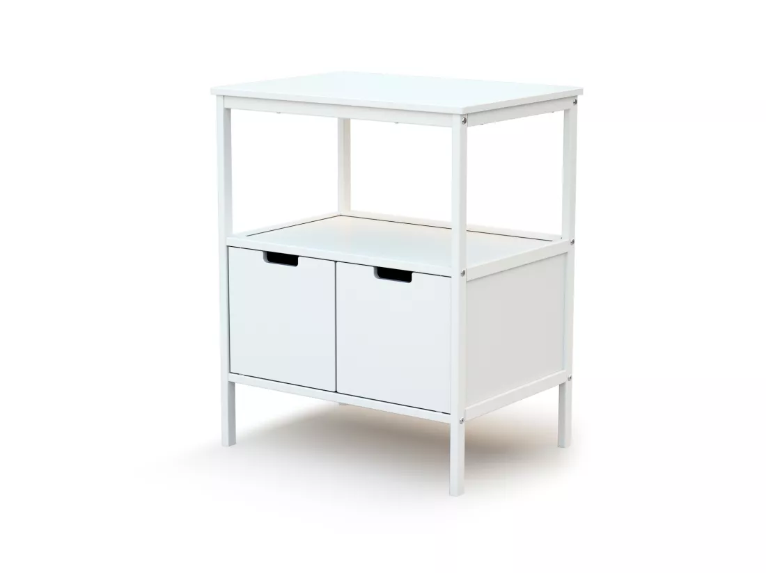 Meuble à langer 2 portes en bois ESSENTIEL - Blanc