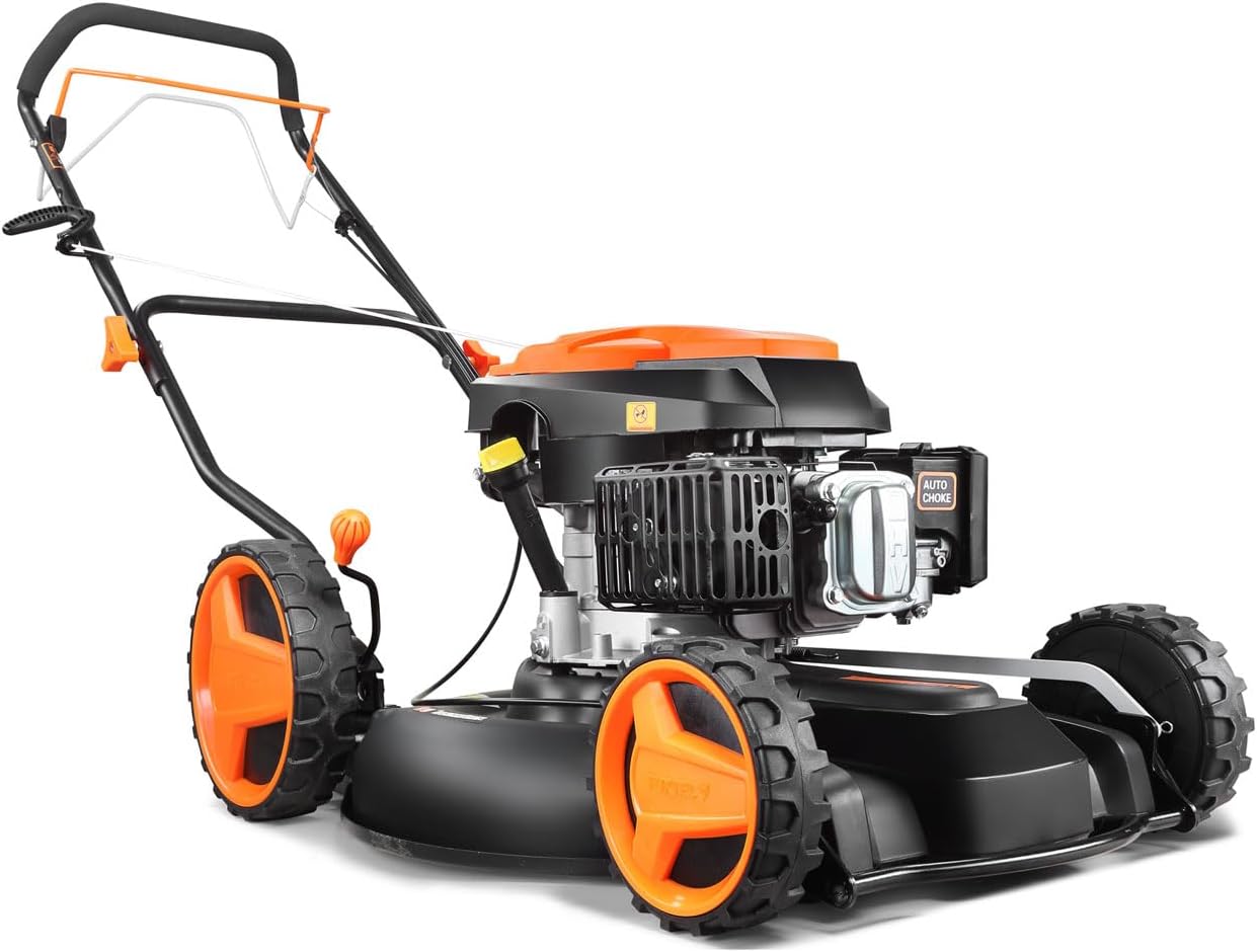 FUXTEC Benzin Rasenmäher FX-RM51SA96 Profi Mulchmäher mit 51 cm und Selbstantrieb leistungsstarker 196 cc Motor Motormäher Mulchen