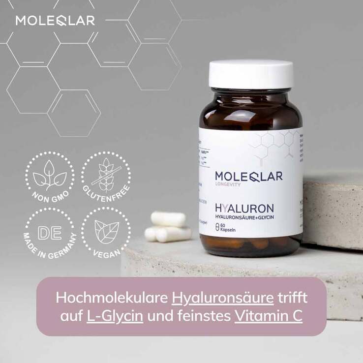 Moleqlar Longevity Hyaluron + Glycin Kapseln, 60 St