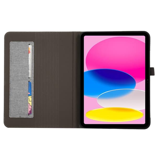 Apple iPad 10.9 2022 Sammenleggbart deksel Kortholder Stofftekstur - Grå