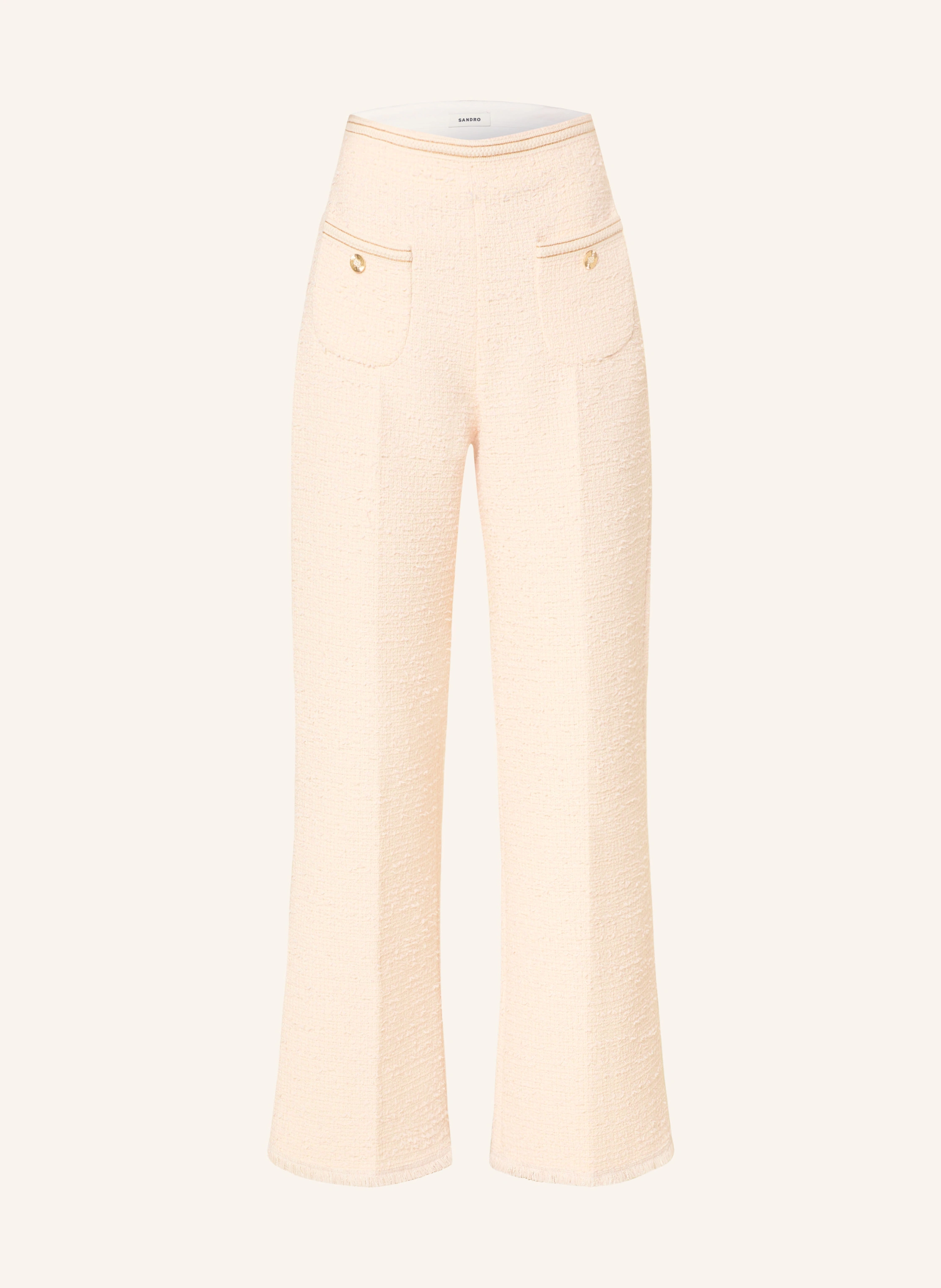 SANDRO Bouclé-Hose mit Glitzergarn