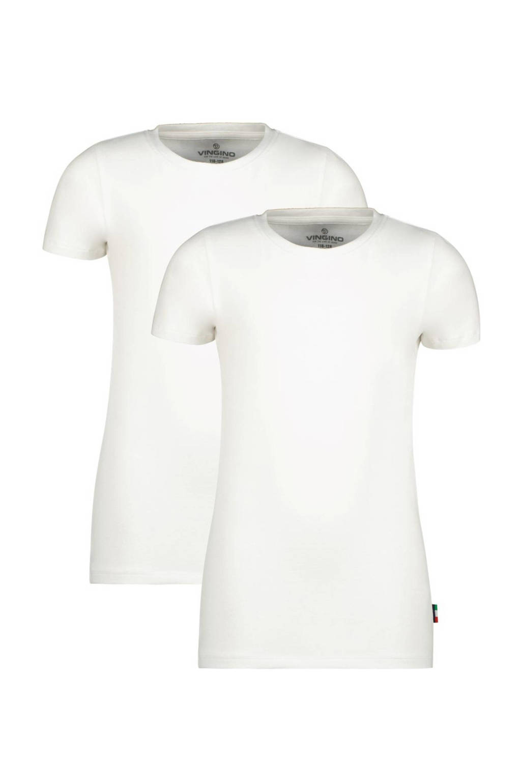 Vingino basic T-shirt - set van 2 wit