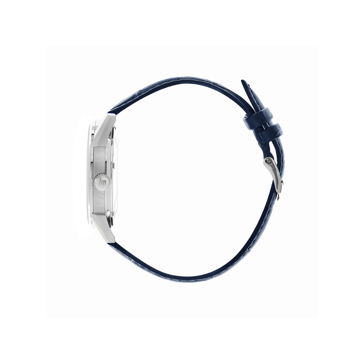 Montre Lip mixte acier cuir bleu