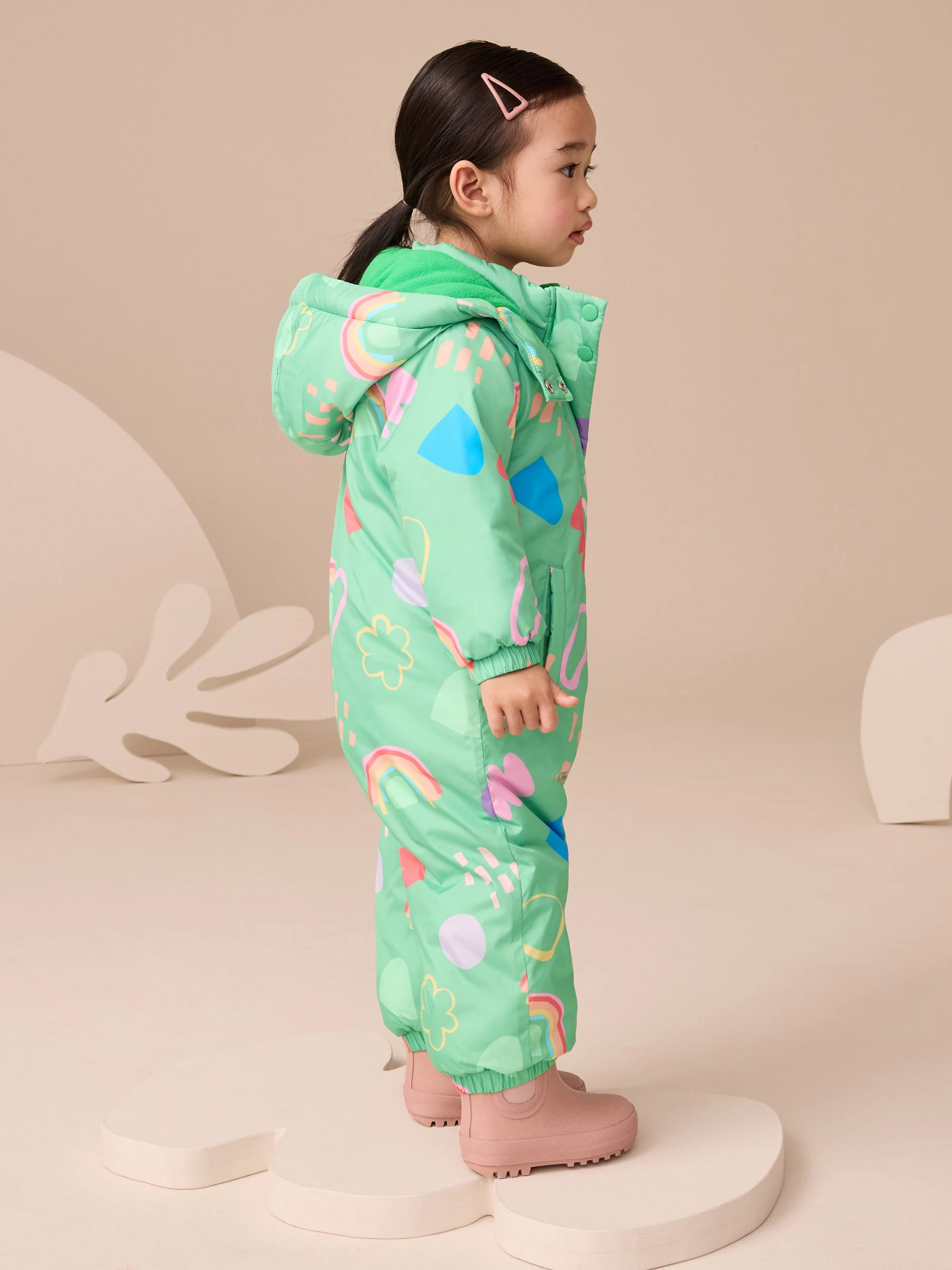Groen met print - Regenbestendig sneeuwpak (3 mnd - 7 jr)
