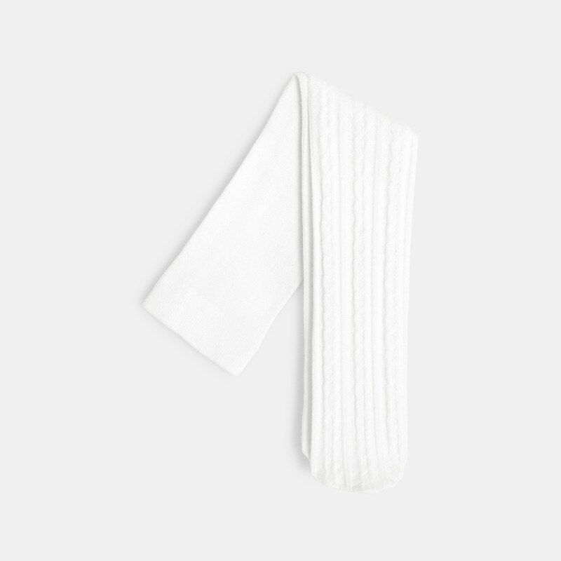 Collants chauds à torsades blancs bébé fille Blanc