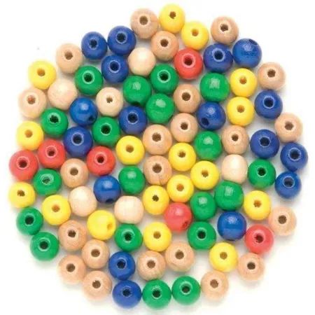 Glorex Holzperlen Mix bunt, 6 mm, 118 Stück