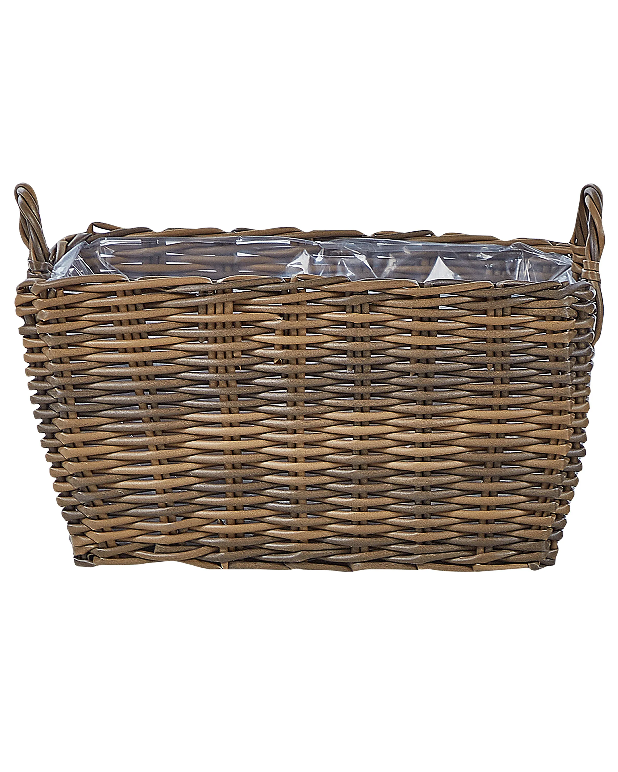 Set van 2 bloempotten ORMOS PE rotan 53/59 cm Bruin