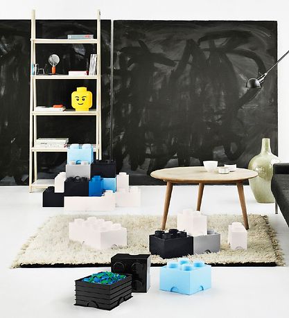 LEGO? Storage Opbevaringsboks - 4 Knopper - 25x25x18 - Lyseblå