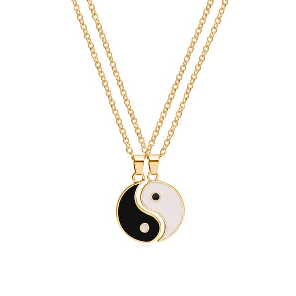 INF Yin Yang par halskjede med matchende anheng Gull 2 stk