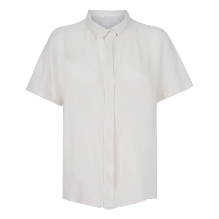 Pomandère Chemise Manches Courte Crêpe de Coton | Blanc