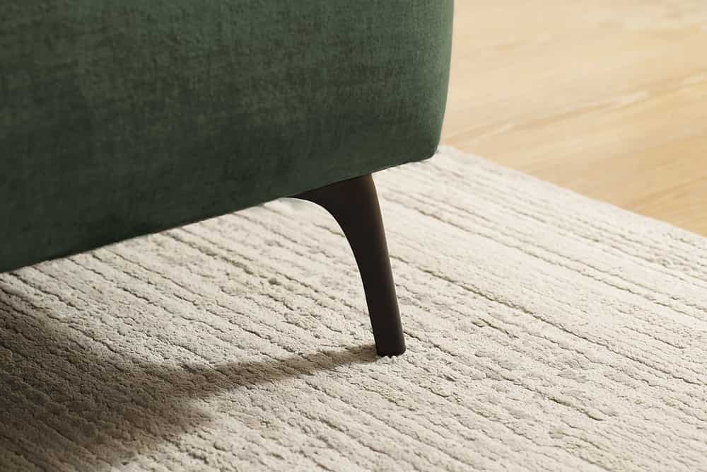 Modernes Ecksofa MARRAKESCH 265cm grün Samt 3-Sitzer inkl. Kissen Ottomane rechts
