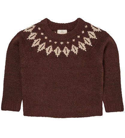 Copenhagen Colors Bluse - Wolle - Strick - Island - Dk Brown/Cre